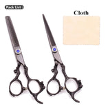 2Pcs 6" Barber Scissors Professional 440C 62HRC Hair Cutting Scissors Dragon Sculpture Handle Thinning Shears Adjustable C9003