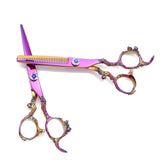 2Pcs 6" Barber Scissors Professional 440C 62HRC Hair Cutting Scissors Dragon Sculpture Handle Thinning Shears Adjustable C9003
