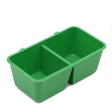 2Pcs Mini Bird Parrot Food Water Bowls Feeder Plastic Pigeons Birds Cage Sand Cup Double Feeding Box Bird Feeder Poultry Feeder