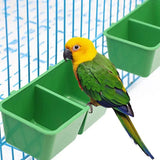 2Pcs Mini Bird Parrot Food Water Bowls Feeder Plastic Pigeons Birds Cage Sand Cup Double Feeding Box Bird Feeder Poultry Feeder