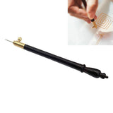 1PCS Sandalwood Handle Embroidery Hook Embroidery Cross Stitch Craft Kit French Crochet For DIY Sewing Knitting With 3 Needles