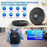 CD Portable Rechargeable Discman Speakers and Headphones Walkman Cd Player with USB Bluetooth Transmitting