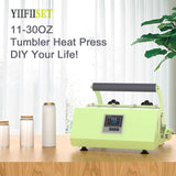Tumbler Heat Press hine for 30oz/11oz/25oz/16oz Cups Support 2.6-3.4inch Diameter Adjustable Temperature 0-400 ℉ Timer 0-999s