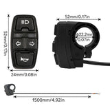 3 in 1 Bike Headlight Turn Signal Horn Switch 36V/48V Waterproof for E-Bike Electric Scooter Motorcycle