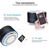 Wireless Mini Super Bass Bluetooth Music Speaker For Mobile Phone Computer Laptop Tablet Sier Grey