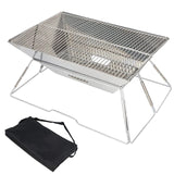 Stainless Steel Fire Pit Folding Wood Burning Stove with Carrying Bag for Garden Outdoor Cooking Barbecue Camping Picnic