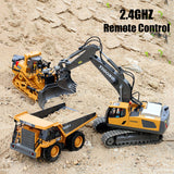 Rc Excavator Children 11 Channels 2.4g 1:20 For Boys Radio Control Dump Truck Bulldozer Electric Car Kids Toys Gift