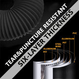 Flexible insulated air duct, ventilation hose, PVC aluminum foil, with 2 ventilation clips