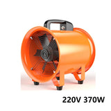 220V 370W Portable Axial w Blower Mobile Ventilation Strong Duct Exhaust Marine Fan