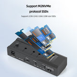 M.2 Nvme SSD Case Dual Bay Docking Station Support UASP Type-C 10Gpbs Clone Duplicator 2.5/3.5inch SATA HDD Enclosure