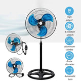 Portable 18-Inch 3-Speed Pedestal Fan - Adjustable Height Standing Fan for Living Room, Bedroom, Kitchen.