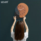 1pc Punch-free Nordic Light Luxury Clock, Simple Fashion Wall Clock, Living Room Creative Household Wall Clock