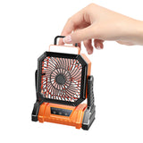 Camping with LED Lantern USB Rechargeable Oscillating 4 Gears Wind Speed Personal Fan for Outdoor Travel Hiking
