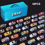 48PCS Container Simulation Model Finale Alloy Inertia Pull Back Mini Boy Engineering Car Set Toy Birthday Gift