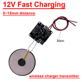 (distance 15mm) 5W dc 12V Fast Charging Wireless Charger Transmitter Module Qi Coil induction for CAR iPhone Samsung Huawei