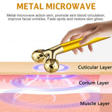 24k Gold Energy Beauty Bar Facial Face Massager 3D Roller Electric Sonic Energy & T Shape Arm Eye Nose Head Massager Face Lift