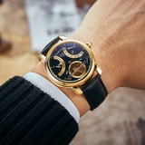 GUANQIN New Tourbillon Mechanical Luxury Watch For Men Calendar Week Display Waterproof Men's watches Steel shell Leather Watch