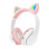 Cute Cat Ear Bluetooth 5.0 Headphone Kids Girls Music Headset Wireless RGB Earphone TF Card Gaming Headphones With Mic