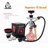 CRUSHER Premium Square Hookah Bowl Set Rechargeable Electric E-Head for Tobacco Water Pipe Bowls Smoking Accessories