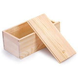 4 Pack Unfinished Wood Storage With Slide Lid, Vintage Keepsake Case Cards Container Small Gift Box For Art Hobbies, Durable