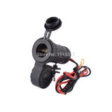 Universal 12/24V Waterproof Motorcycle Handlebar Mounted Cigarette Lighter Socket with 60cm Cable