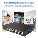 1 Set 24-Port 100 Gigabit VLAN Ethernet Switch Home Splitter Network Splitter EU Plug