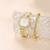 Small Square Watch Diamond Women's Bracelet Luxury Fashion Gift Box