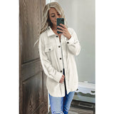 Women's Solid Lapel Loose Single Breasted Jacket