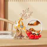 3D Deer Sculpture Moving Sand Art Picture - Decor For Office & Bookshelves