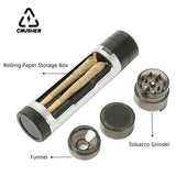 CRUSHER 3 in1 Plastic Herb Grass Grinder Store Horn Tube Tobacco Box Roll Paper Filg hine Grinders for Smoking Accessories