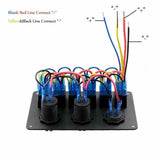 DIY 6 Gang Rocker Switch Panel for RV Marine Car Vehicles Truck Boat Fuse Panels Waterproof Voltmeter Dual USB Charger Port 12V
