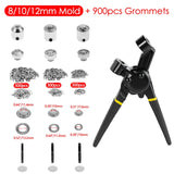 Handheld Grommet Hole Punch Tool Pliers - 5.5/8/10/12mm with Eyelets Kit for Poster, Leather, Fabrics, Tarp, Canvas, Tents, Awning
