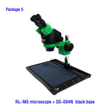 Trinocular Stereo Binocular 7-45X Continuous Zoom Microscope Magnifier for Phone PCB Electronic Repair Device RL-M3