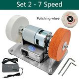 110V-220V Mini hine Table Coarse and Fine Double Wheels Household Electric Grinding Polishing 100W