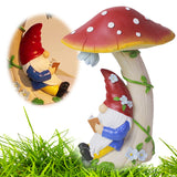 Solar Mushroom Gob Gnome Statue Garden Light IP65 Waterproof Resin Landscape Lamp Creative for Housewarming Gifts
