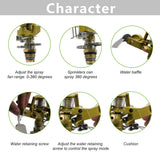 0°-360° Kirsite Adjustable Pattern Rain Bird Garden Impact Sprinkler Agricultural Lawn Brass Spray 4' Nozzle 10-15m Distance