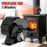 1pc Mini 5 Blades Fireplace Fan, Wood Stove Fan, Non Electric Fan For Wood, Thermoelectric Fan Thanksgiving Halloween Christmas Gift Fall Winter Essential Party Favors Fireplace Accessories Wood Stove Accessories