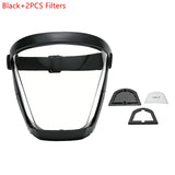 Transparent Full Face Shield Bicycle Helmet Safety Glasses Eye Shield Mask Protective Cover Windproof Face Mask With Filters