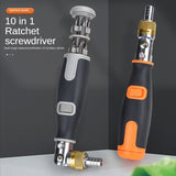 Bidirectional Ratchet Deformation Multi-Angle Special-Shaped Screwdriver 10-In-1 Screwdriver Set Orange