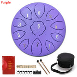 Tune Percussion Musical Instrument 8 Inch Steel Tongue Drum For Beginner Tune Hand Drum Pad Sticks Carrying Bag Percussion