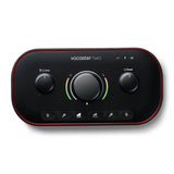 Focusrite Vocaster Two professional broadcasting sound card enhance button  for the most popular broadcast mics