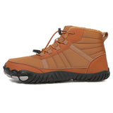 2024 waterproof snow boots men and women, cold resistant cotton for couples, high top outdoor plush sports shoes, barefoot winter shoes