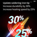 75W Electric Soldering Iron with Digital OLED Screen - 8S Tin Melting, Constant Temperature, Rapid Heating, 3 Heads