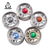 40mm 2 Layers Tobacco Grinder Gem Design Zinc Alloy Dry Herb Spice Herbal Crusher Portable Grinders for Smoking Accessories