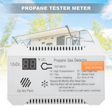 Detector 12V Natural Gas Sensor Leak Alarm 85DB Siren for Car RV Home Digital Propane Tester Meter(White)