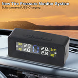 Digital LCD Display Solar/USB Powered Tire Pressure Monitoring System Car TPMS Auto Security Alarm Tyre Tester Electronics