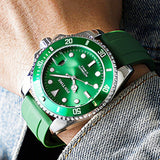 Pintime Watch Men Top Brand Luxury Waterproof Luminous Mechanical Wristwatches For Man Silicone Watchband Male Clocks Relojes