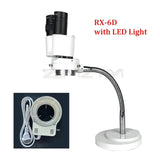 8X with LED Light Multi-Angle Adjustment Hose Binocular Soldering PCB Repair Lab Stereo Microscope