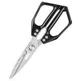 110-layer Damascus Scissors 58-62 HRC Stainless Steel Kitchen with Black Aluminium Alloy Handle New