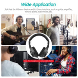 Wired Stereo Monitor Headphones Over-ear Headset with 50mm Driver 6.5mm Plug Recording Monitoring Music (NOT for PC)